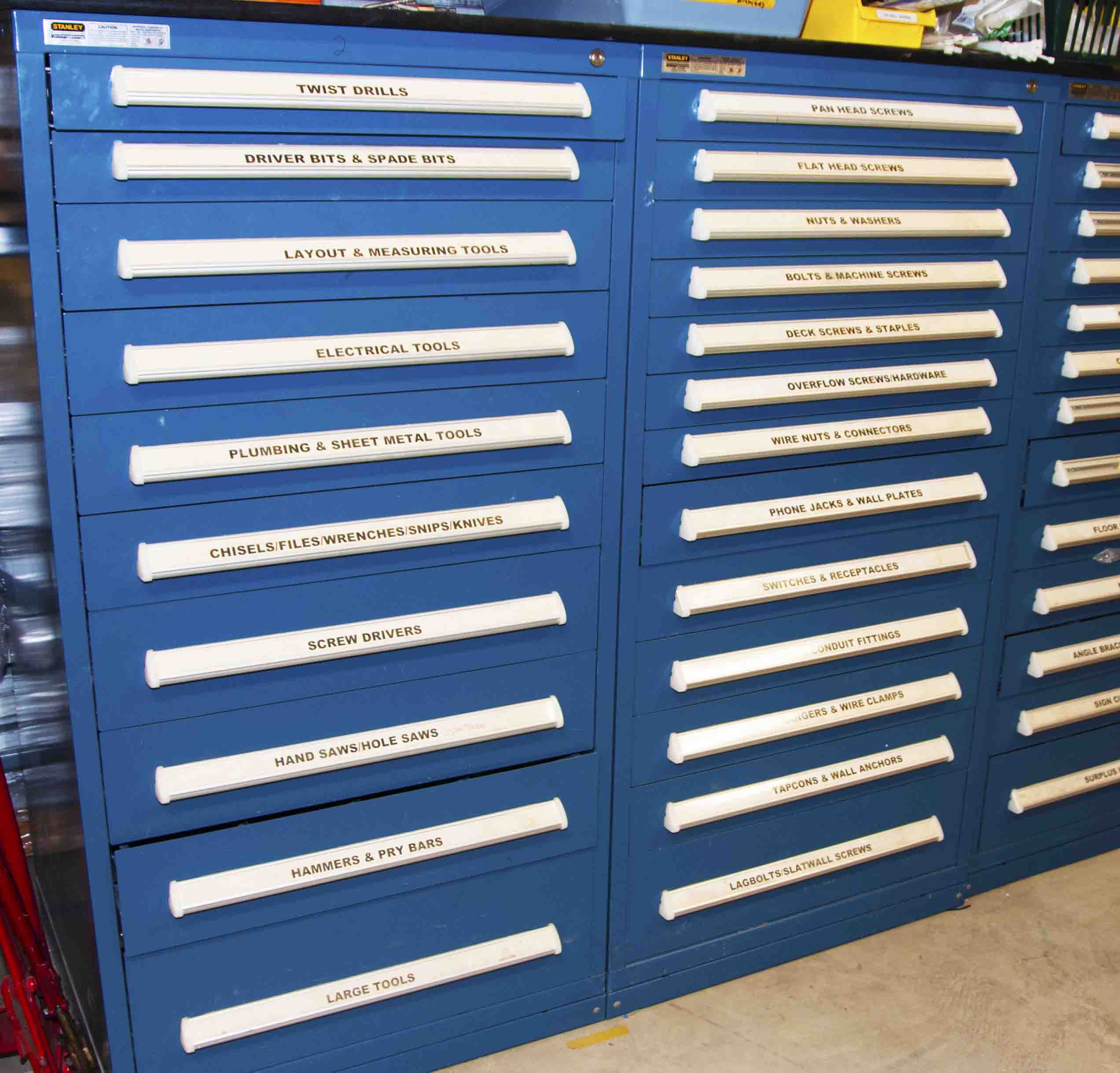 Members have access to fully stocked tool cabinets with everything you 